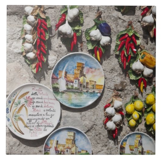 Italië, provincie Brescia, Sirmione. Souvenirs. Tegeltje (Voorkant)