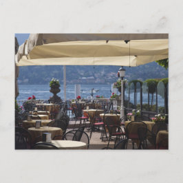 Italië, provincie Como, Bellagio. Cafe aan het mee Briefkaart