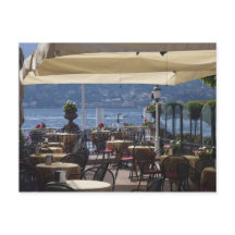 Italië, provincie Como, Bellagio. Cafe aan het mee