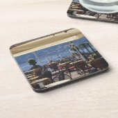 Italië, provincie Como, Bellagio. Lakeside café. Bier Onderzetter (Linkerzijde)