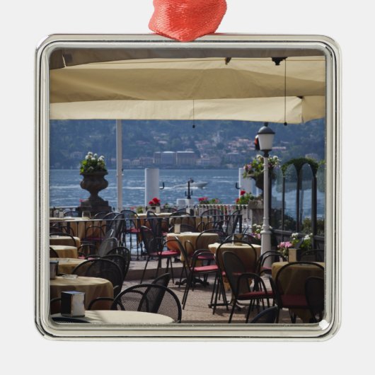 Italië, provincie Como, Bellagio. Lakeside café. Metalen Ornament (Voorkant)