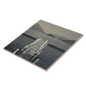 Italië, provincie Como, Tremezzo. Meer pier. Tegeltje (Zijkant)