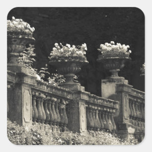 Italië, Provincie Lecco, Varenna. Meerzijde Vierkante Sticker