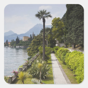 Italië, Provincie Lecco, Varenna. Villa Monastero, Vierkante Sticker