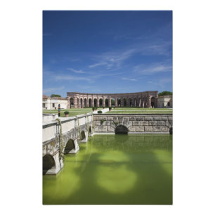 Italië, provincie Mantua, Mantua. Binnenplaats, Foto Afdruk