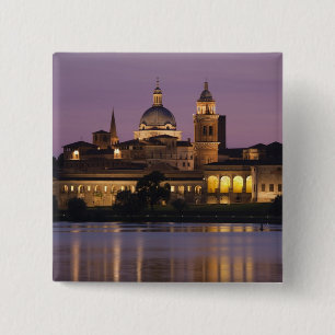 Italië, provincie Mantua, Mantua. Gezicht op de st Vierkante Button 5,1 Cm