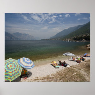 Italië, provincie Verona, Brenzone. Meer Garda Poster