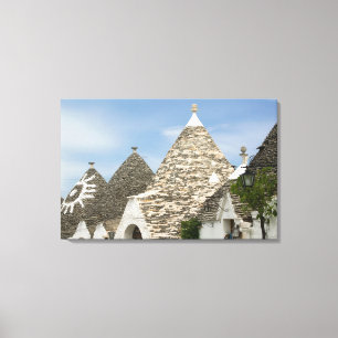 Italië, Puglia, Alberobello, Terra dei Trulli, Canvas Afdruk