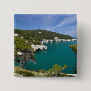 Italië, Puglia, Promontorio del Gargano, Testa Vierkante Button 5,1 Cm