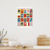 Italië Regionaal Vlaggen/150e Jubileum Art Poster (Keuken)