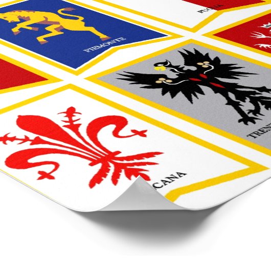 Italië Regio's Poster (Hoek)