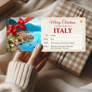 Italië Reis Kerst Onthulling Cadeaubiljet Kaart