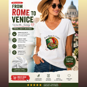 Italië Reis Landmarks Collage T-Shirt   Rome Veni