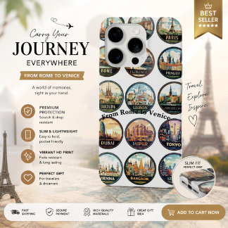 Italië Reis Landmarks iPhone Hoesje | Rome Venetië 15 Pro Case