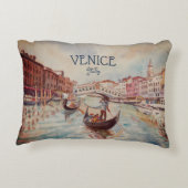 Italië Reis - waterverf VENICE souvenir Accent Kussen (Achterkant)