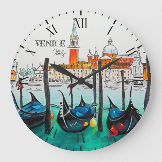 Italië Reis - waterverf VENICE souvenir Grote Klok (Voorkant)
