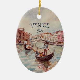 Italië Reis - waterverf VENICE souvenir Keramisch Ornament