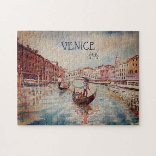 Italië Reis - waterverf VENICE souvenir Legpuzzel (Horizontaal)
