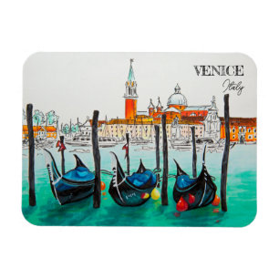 Italië Reis - waterverf VENICE souvenir Magneet