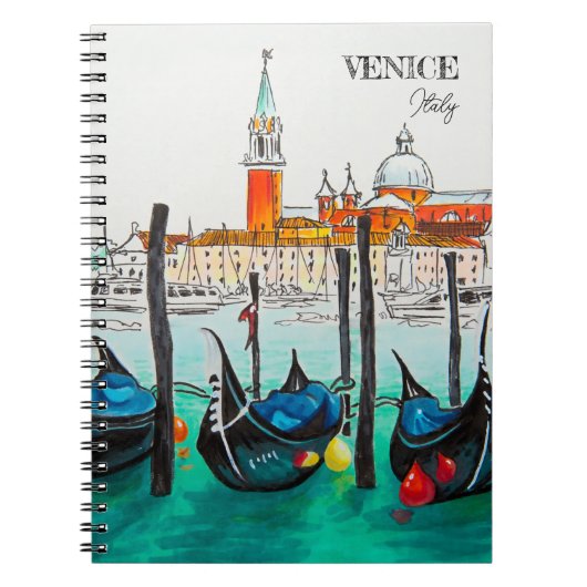 Italië Reis - waterverf VENICE souvenir Notitieboek (Voorkant)