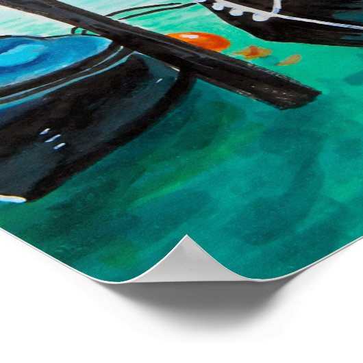 Italië Reis - waterverf VENICE souvenir Poster (Hoek)