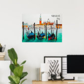 Italië Reis - waterverf VENICE souvenir Poster (Thuiskantoor)