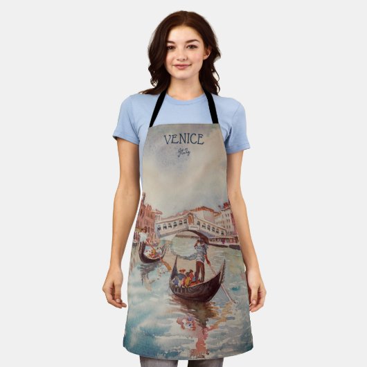 Italië Reis - waterverf VENICE souvenir Schort (Gedragen)