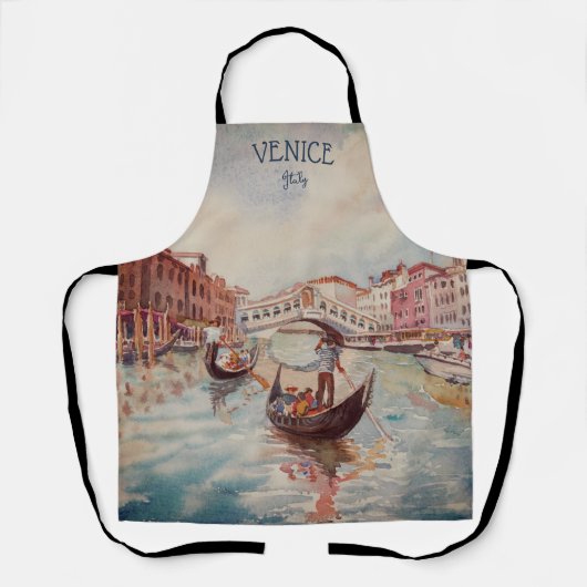 Italië Reis - waterverf VENICE souvenir Schort (Voorkant)