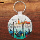 Italië Reis - waterverf VENICE souvenir Sleutelhanger (Voorkant)