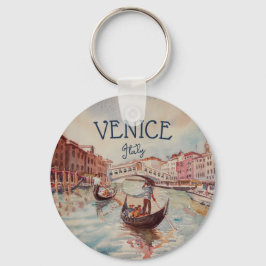 Italië Reis - waterverf VENICE souvenir Sleutelhanger