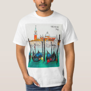 Italië Reis - waterverf VENICE souvenir T-shirt