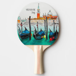 Italië Reis - waterverf VENICE souvenir Tafeltennisbatje
