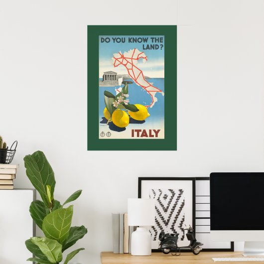  Italië reisbureau Poster (Thuiskantoor)