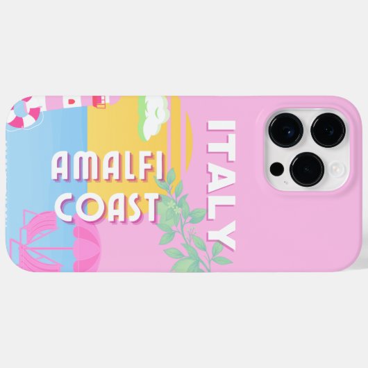 Italië Reiskunst, Amalfi Coast, Preppy, Roze Case-Mate iPhone Case (Achterkant (horizontaal))