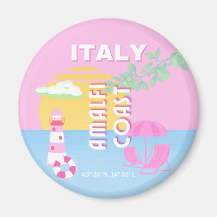 Italië Reiskunst, Amalfi Coast, Preppy, Roze Magneet