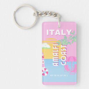 Italië Reiskunst, Amalfi Coast, Preppy, Roze Sleutelhanger