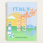 Italië Reiskunst, Amalfikust, Preppy, Blauw Planner (Voorkant)