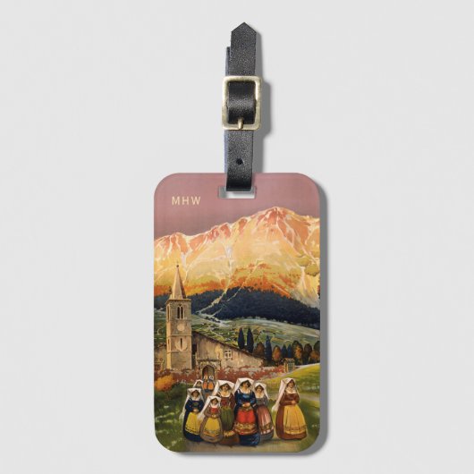  Italië Reismonogram op maat Bagagelabel (Voorkant (verticaal))