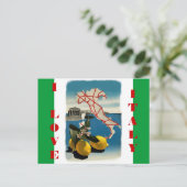 Italië Reispost Kaart met Vlagkleuren (Staand voorkant)