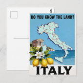 Italië Reisposter Briefkaart (Voorkant / Achterkant)