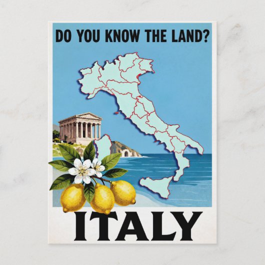 Italië Reisposter Briefkaart (Voorkant)