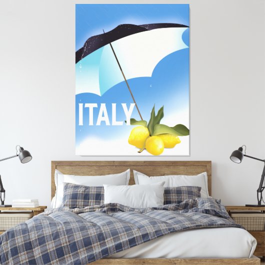 Italië Reisposter in de stijl Lemons Canvas Afdruk (Insitu (Slaapkamer))