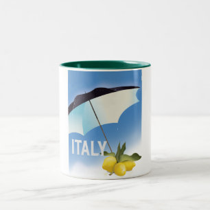 Italië Reisposter in de  stijl Lemons Tweekleurige Koffiemok