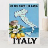 Italië Reisposter, Kaart (Voorkant)