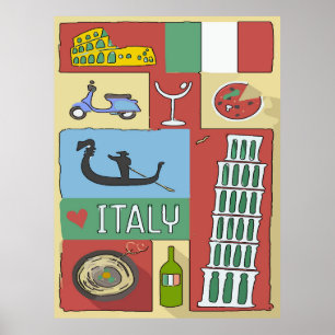 Italië, reisposter poster