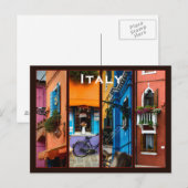 Italië reistoerisme in de binnenvaart briefkaart (Voorkant / Achterkant)