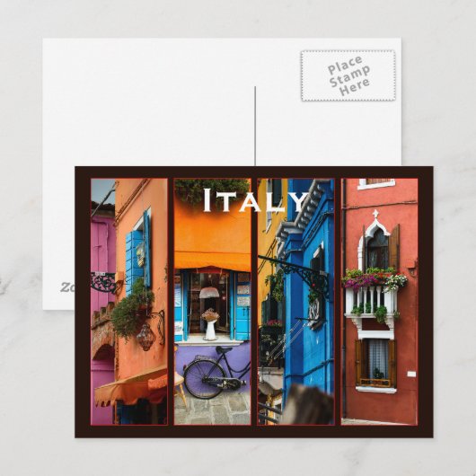 Italië reistoerisme in de binnenvaart briefkaart (Voorkant / Achterkant)