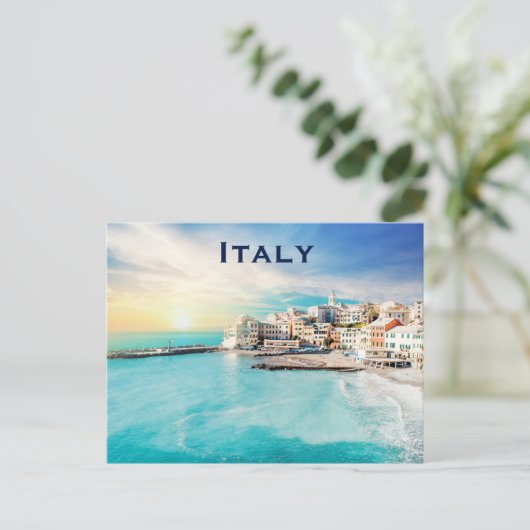 Italië reistoerisme in de binnenvaart briefkaart (Staand voorkant)