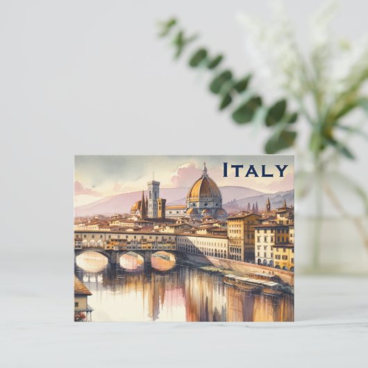 Italië reistoerisme in de binnenvaart briefkaart (Staand voorkant)