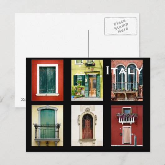 Italië reistoerisme in de binnenvaart briefkaart (Voorkant / Achterkant)